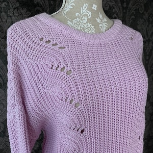 Lilac Knit Sweater / Lilac Knit Pullover Jumper / Medium / 古着