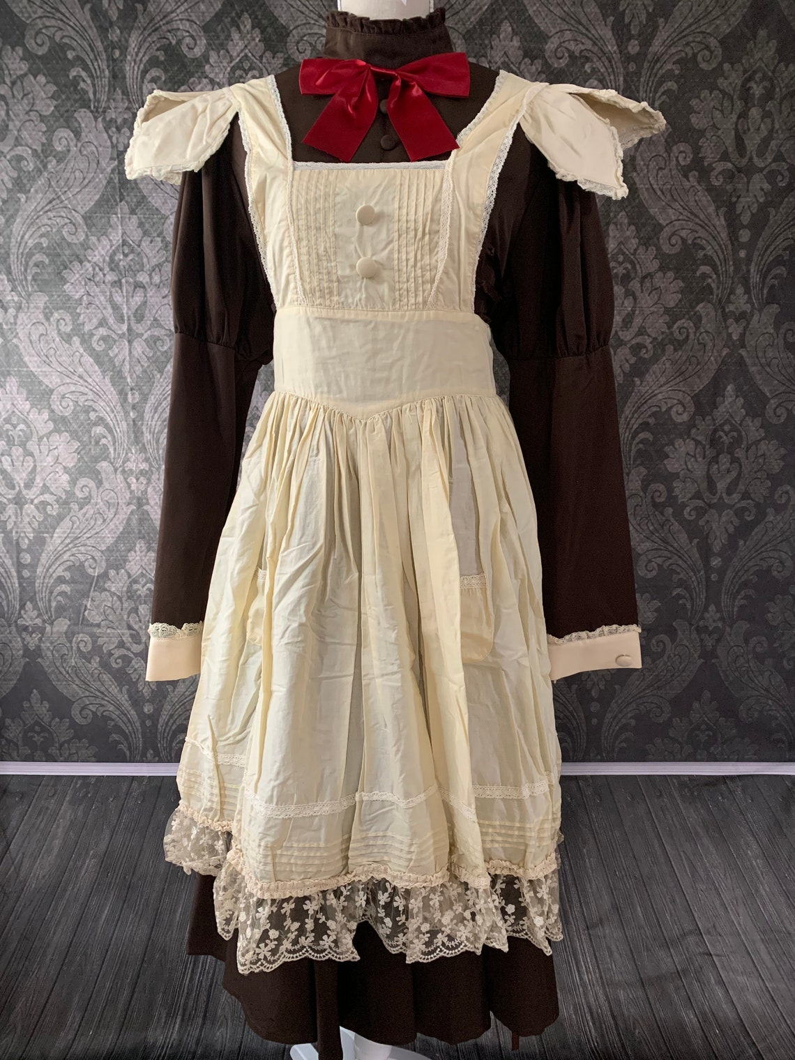 Japanese black white ribbon maid dress SD00888