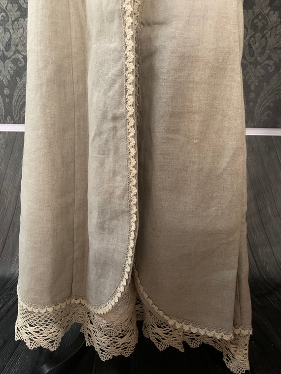 Vintage Dirndl Linen Skirt / Bavarian Folk Peasan… - image 2