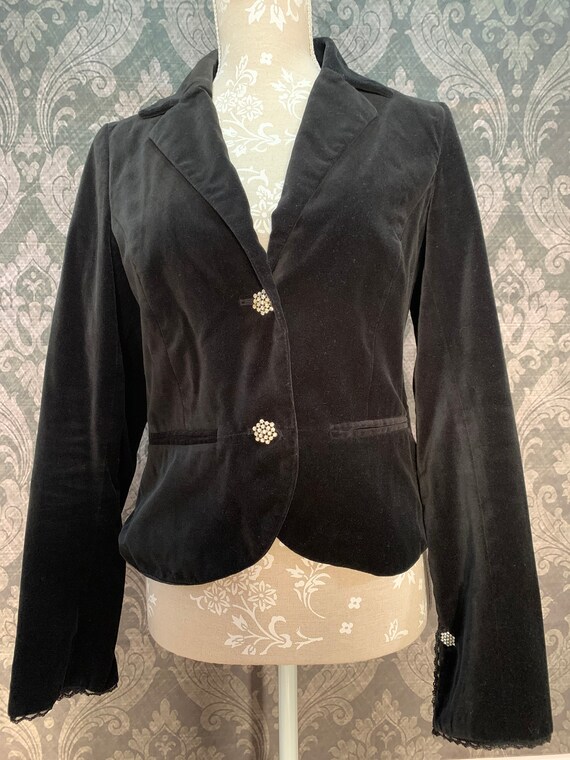 Dressy Black Velvet Blazer Jacket 