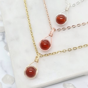 Carnelian Crystal Necklace