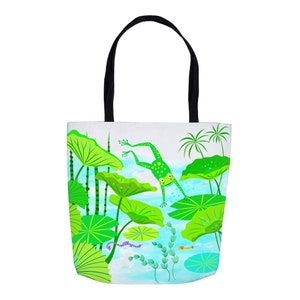 Cute Jumping Frog Tote Bag