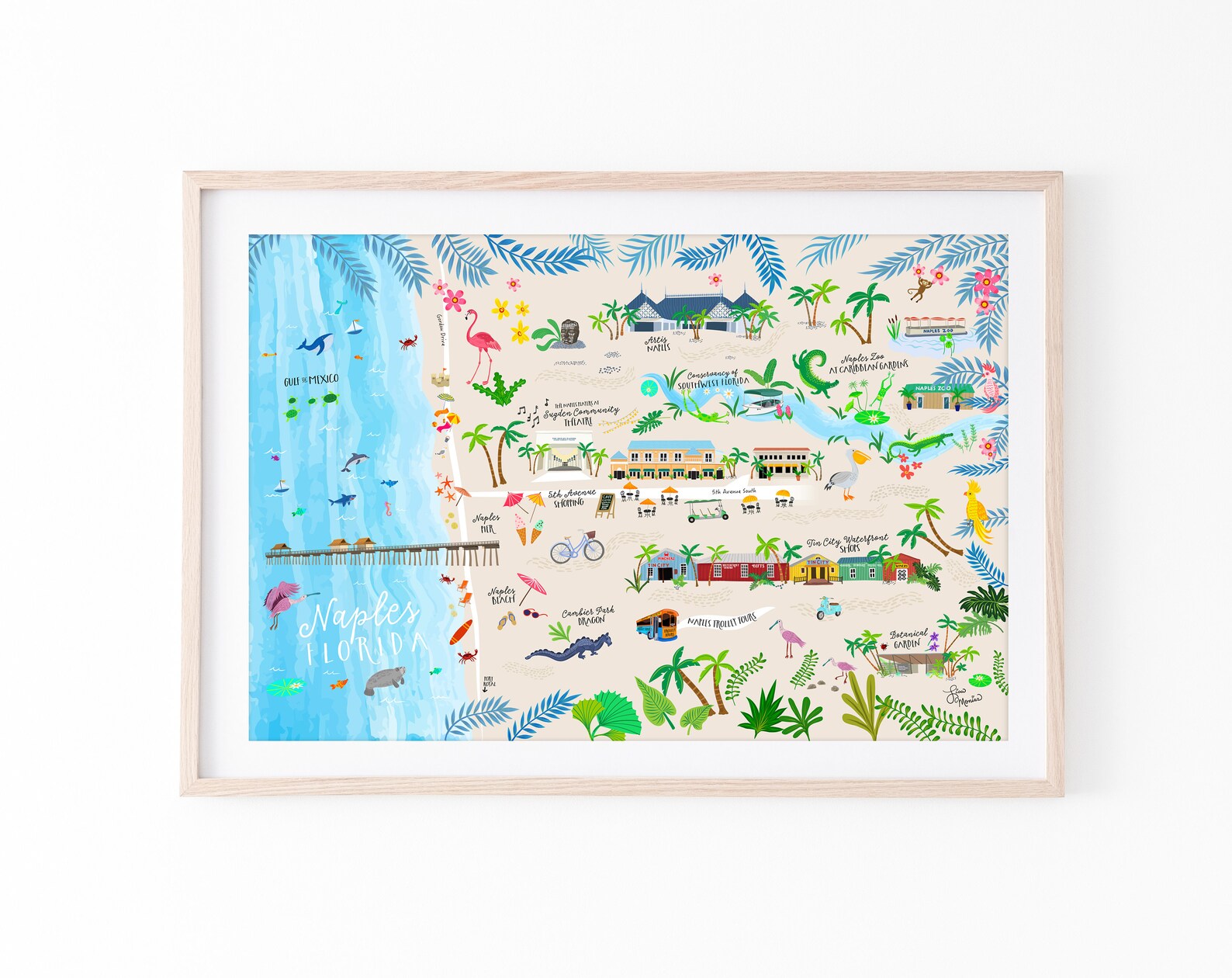 Naples Florida / Naples Pier / Tropical Print / Port Royal / Naples