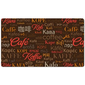 Coffee Lovers Multiple Languages Desk Mat