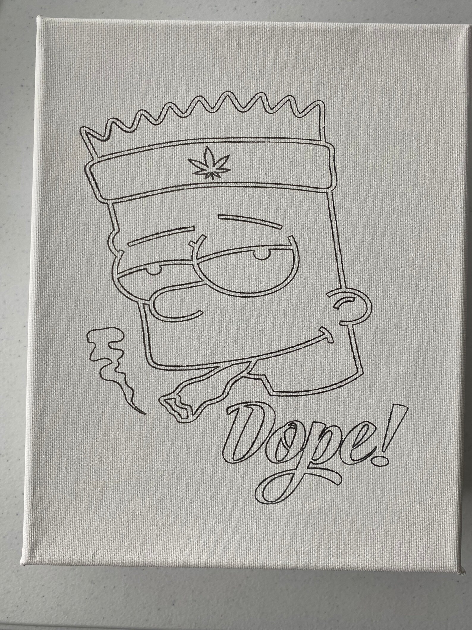Bart Simpson / Dope/ Paint Party/ Predrawn / Adult Painting / Etsy UK