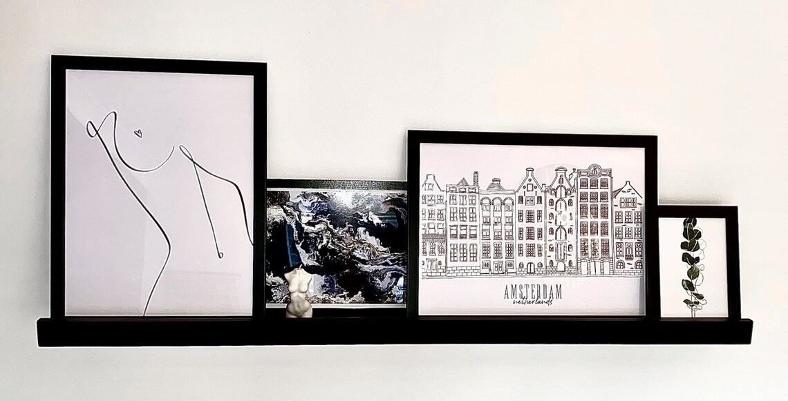 Picture Ledge. Picture shelf. Picture ledge shelf. Black Etsy