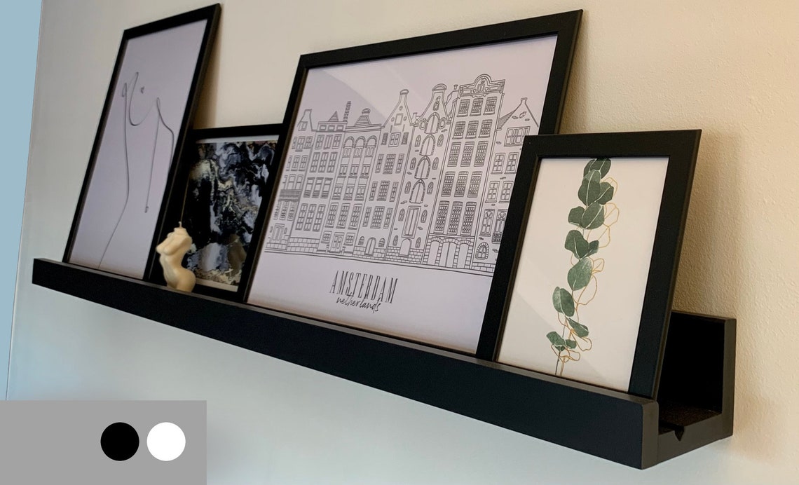 Picture Ledge. Picture shelf. Picture ledge shelf. Black Etsy