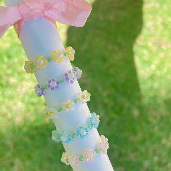 Cute Jewelry · Summer Ring · Flower Ring · Beaded Ring