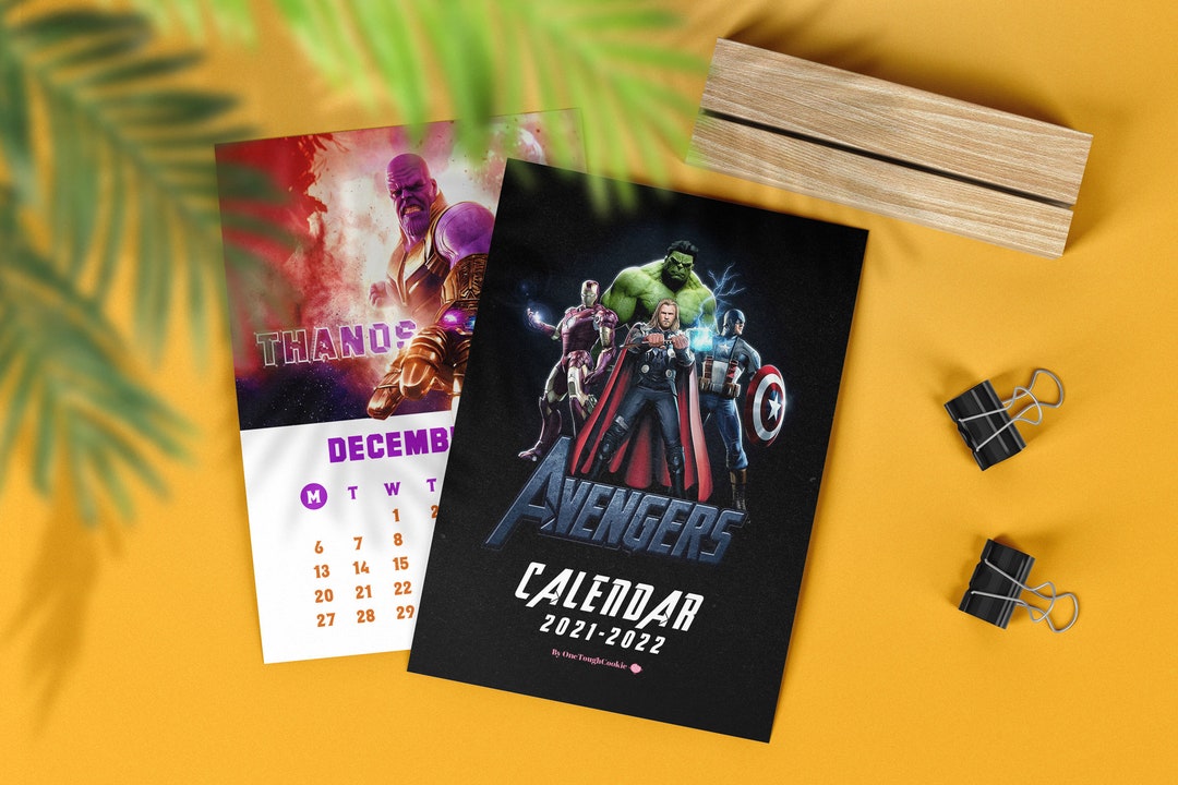 Digital Avengers Calendar Etsy