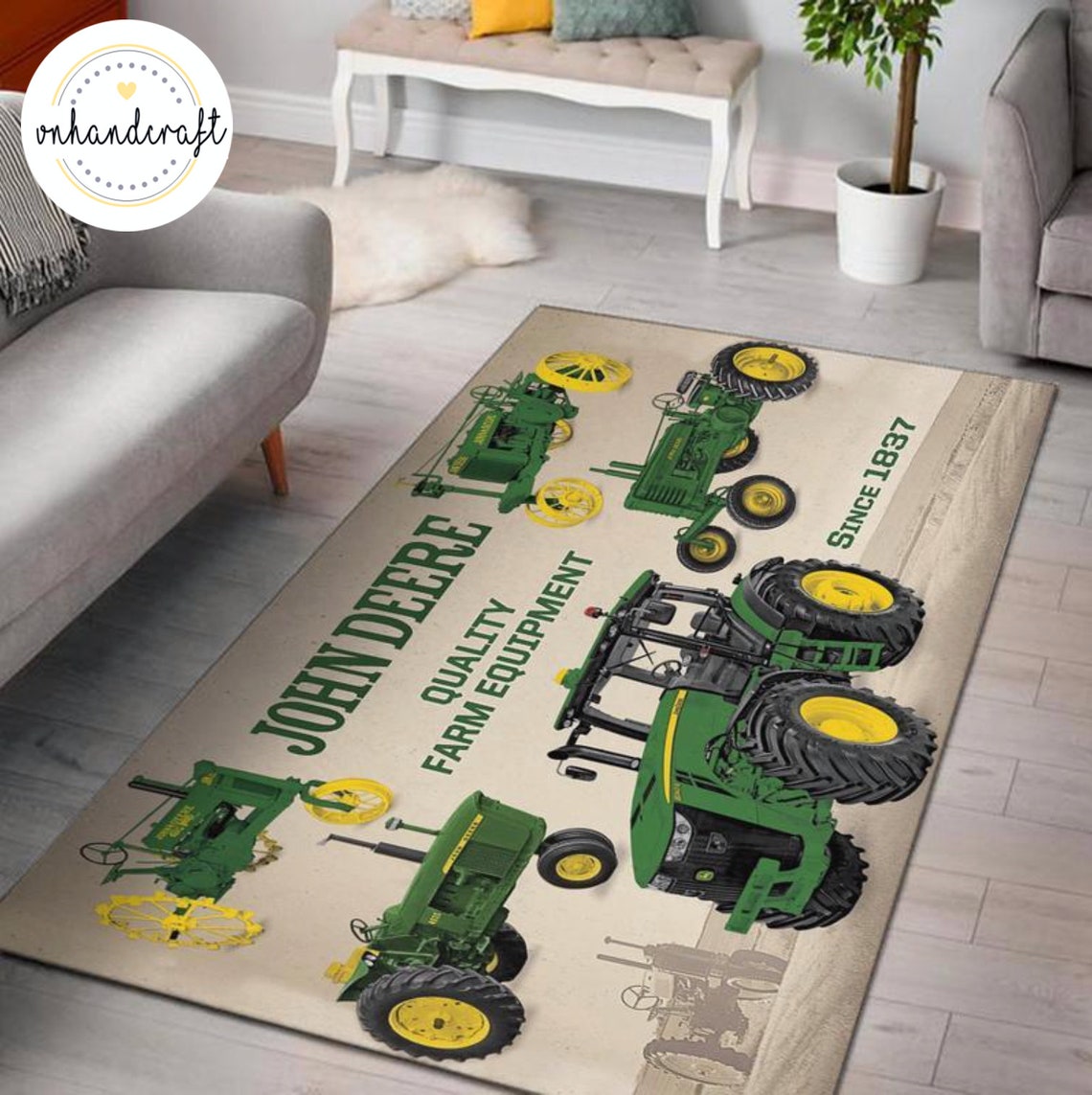 John Deere Tractor Rug Farmhouse Rug Tractors and Etsy