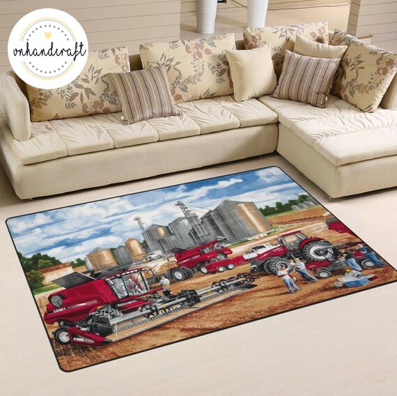Farmall Rug Farmhouse Rug Tractors and Harvesters Etsy