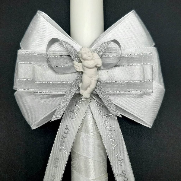 Christening Candle 35 cm long Church Candle Christening ceremony Holy Communion Baptism Candle