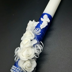 Christening candle 35 cm long Holy Communion Church ceremony Baptism Angel Baby Gift