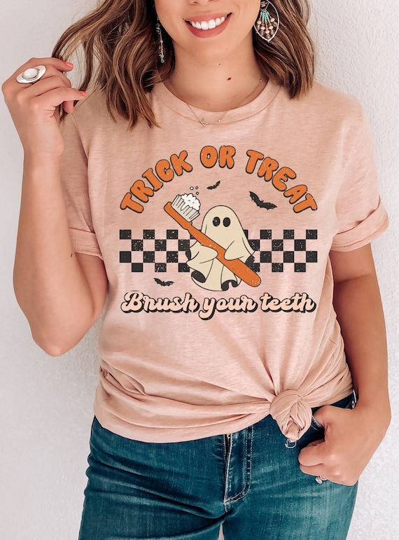 Halloween Dentist Shirt Trick or Treat Brush Your Teeth Tee Etsy