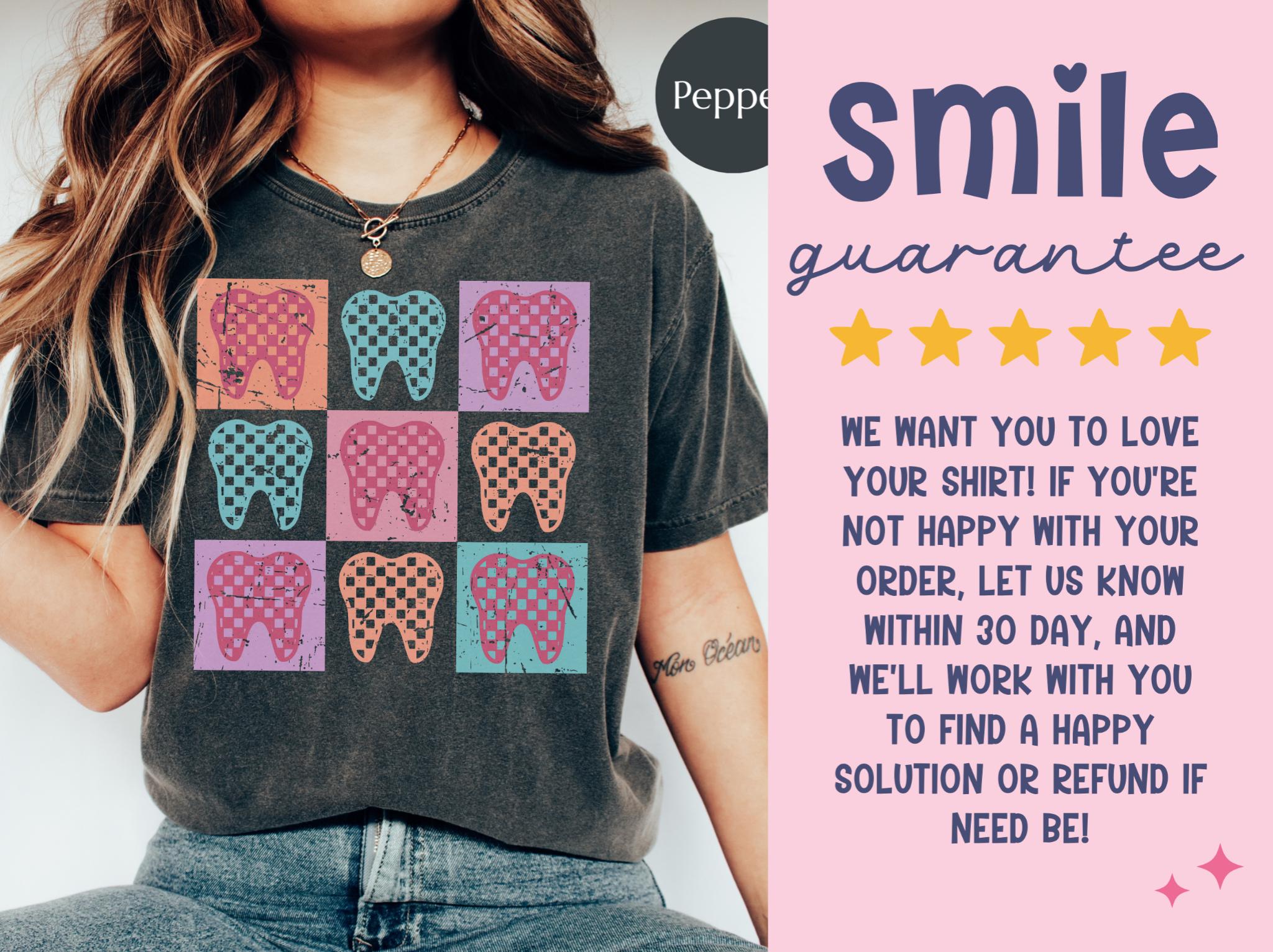 Dental Hygienist Tooth Shirt, Checkered Dental Assistant Tee, Retro ...