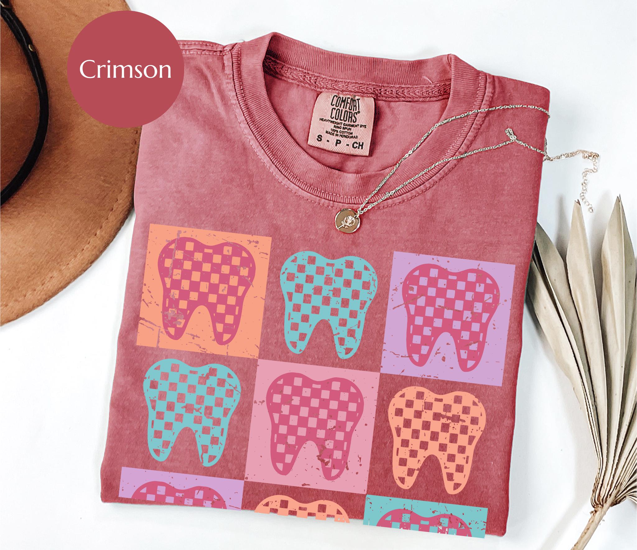 Dental Hygienist Tooth Shirt, Checkered Dental Assistant Tee, Retro ...