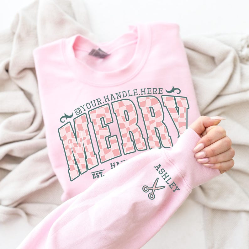 Custom Merry Hairstylist Sweatshirt, Christmas Hair Stylist Beauty