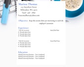 Blue Letter Resume, Resume template, Job Template, Basic Resume Template, Traditional Resume Template, Professional Resume Template