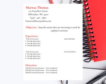 Red Letter Resume, Basic Resume Template, Professional Resume Template, Resume Template, Red Letter Resume Template, Business Template