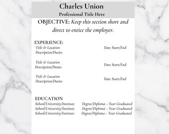 Traditional Resume Template, Gray Banner Resume Template, Basic Resume, DIGITAL Resume Template, Resume Templates, Beginner Resume