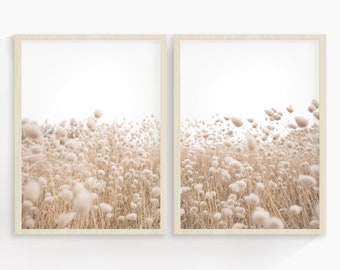 2er Set Boho Weizen Print | Landschaft Wandkunst | Neutraler Druck | Weizen Druck | Wanddeko | Wohndekor | Druckbare Kunst | Boho Print Art