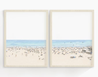 Set of 2 Beach print | Coastal Print | Ocean Print | Tropical Print | Wall Decor | Home Decor | Blue beach | Printable Art | Set of 2 ocean