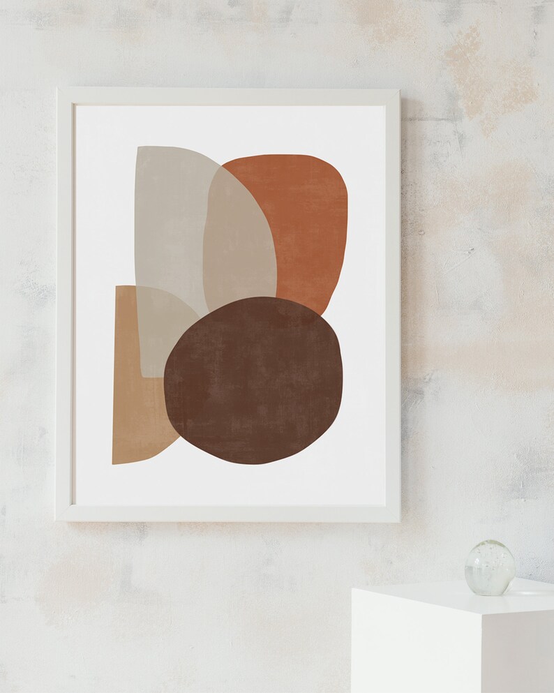 Brown Abstract Minimalist Prints Art Print Abstract Wall Etsy