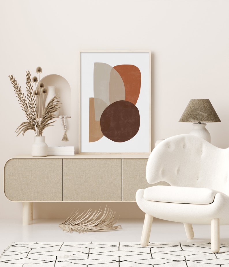 Brown Abstract Minimalist Prints Art Print Abstract Wall Etsy