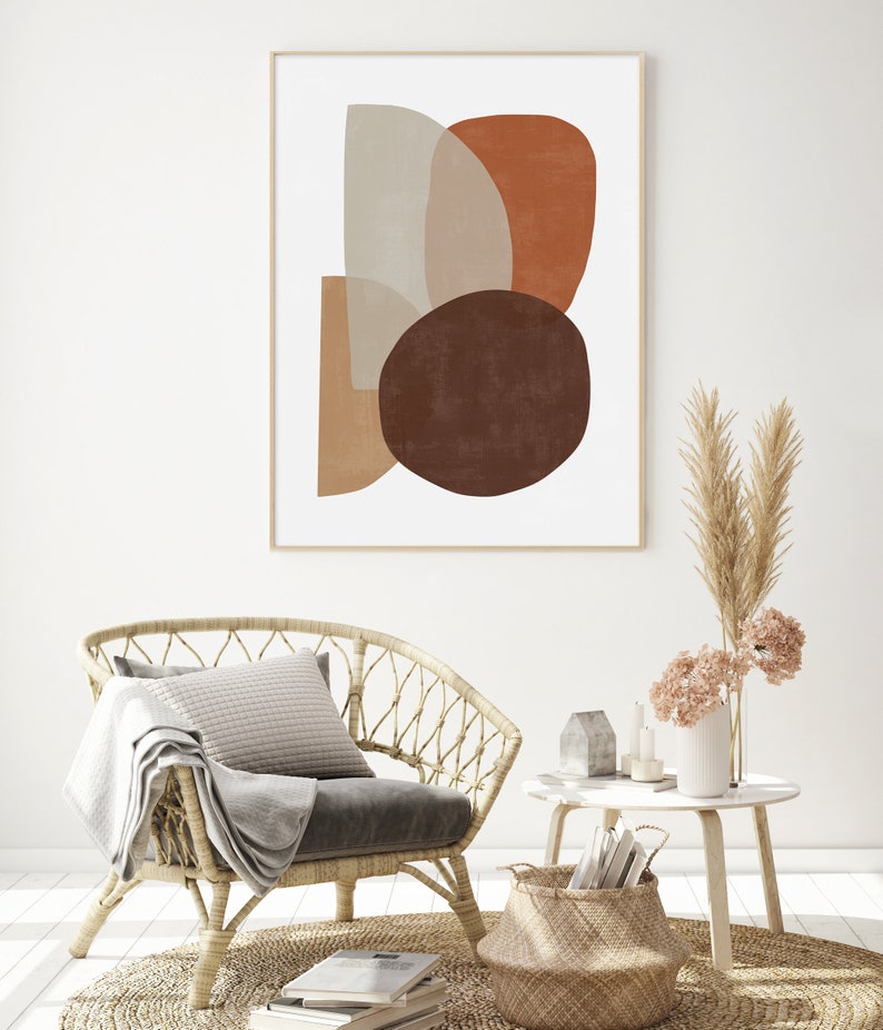 Brown Abstract Minimalist Prints Art Print Abstract Wall Etsy