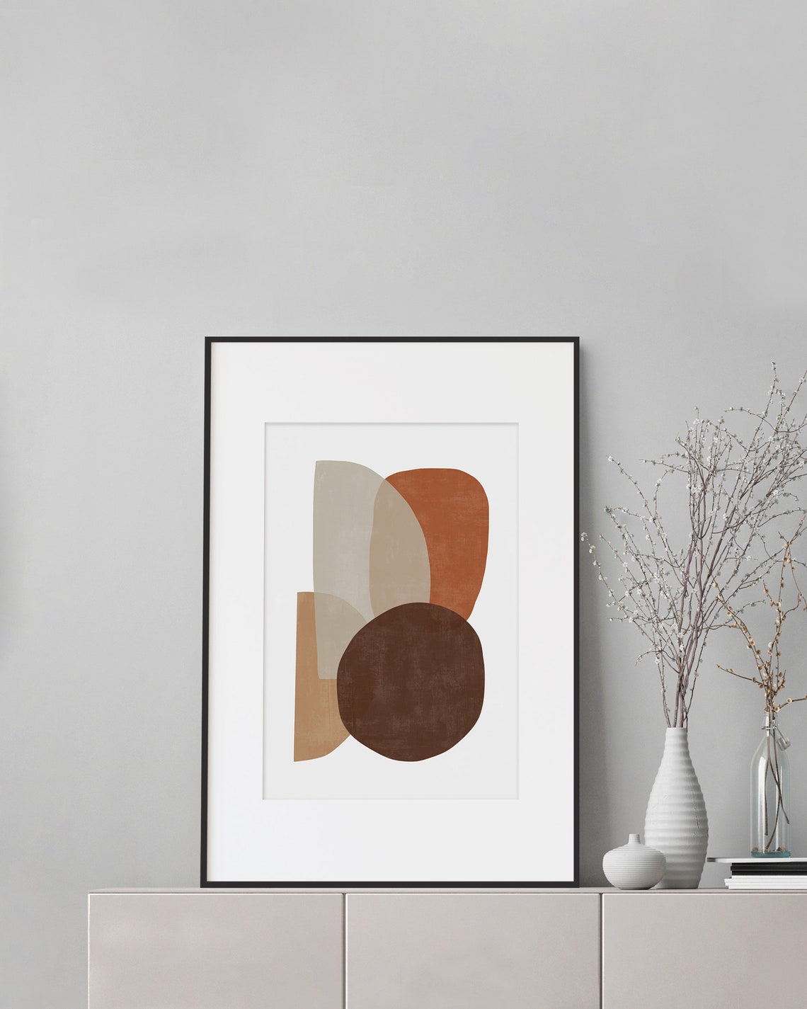 Brown Abstract Minimalist Prints Art Print Abstract Wall Etsy
