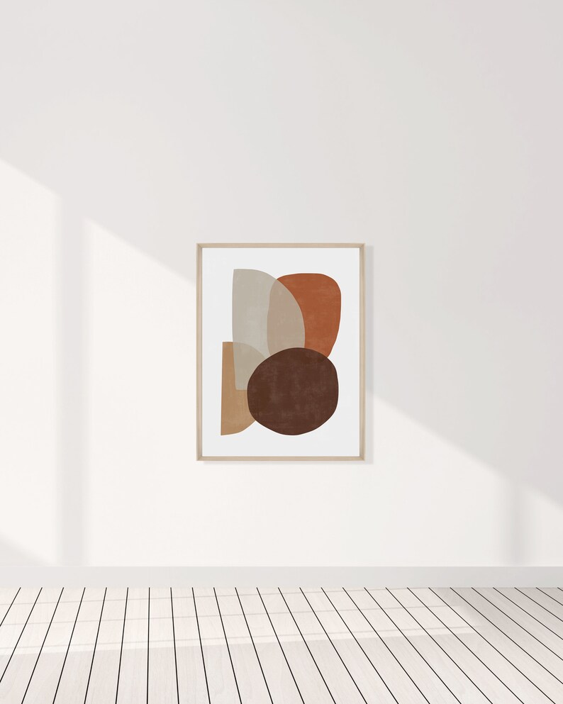 Brown Abstract Minimalist Prints Art Print Abstract Wall Etsy