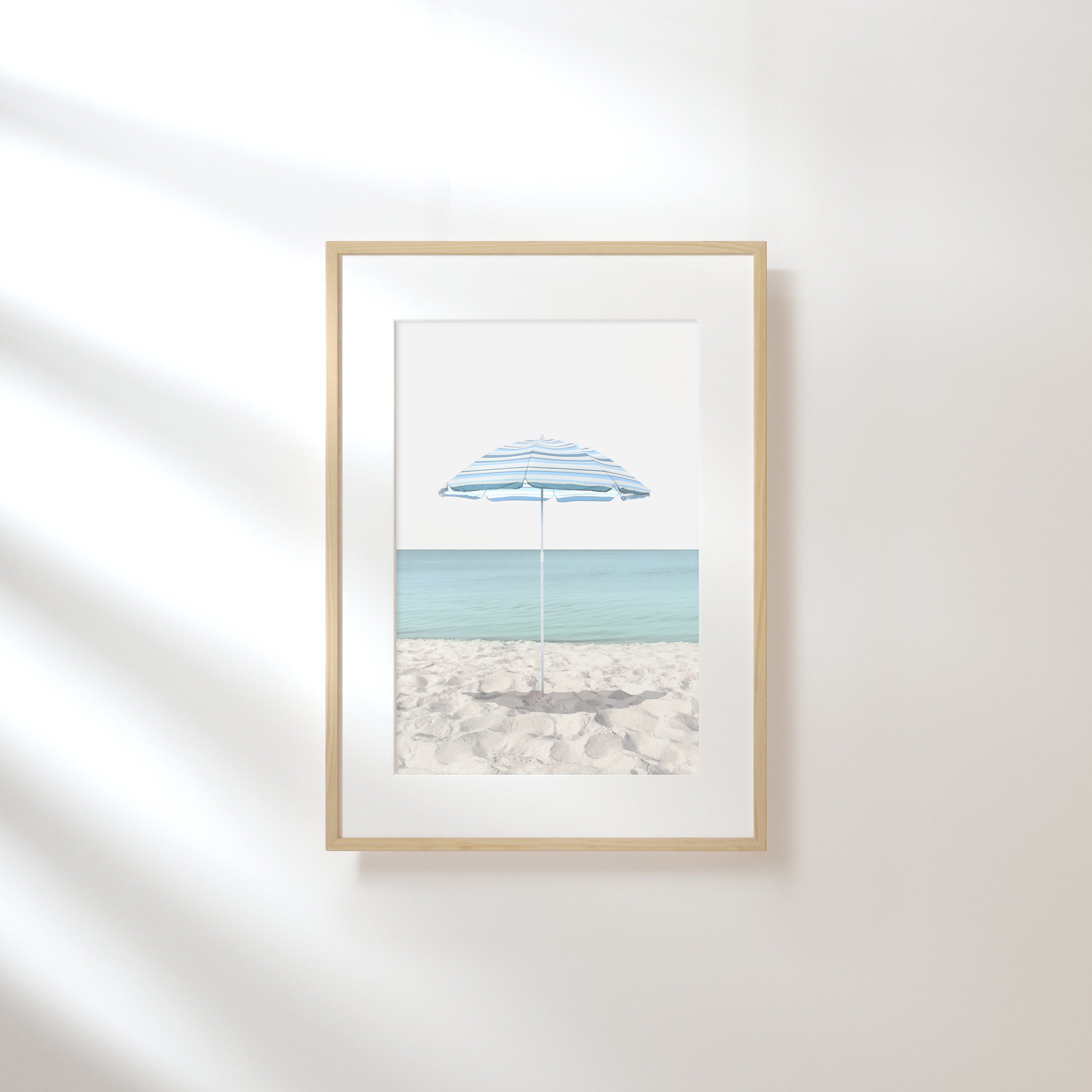 Beach Umbrella Print Coastal Print Ocean Prints Tropical Etsy