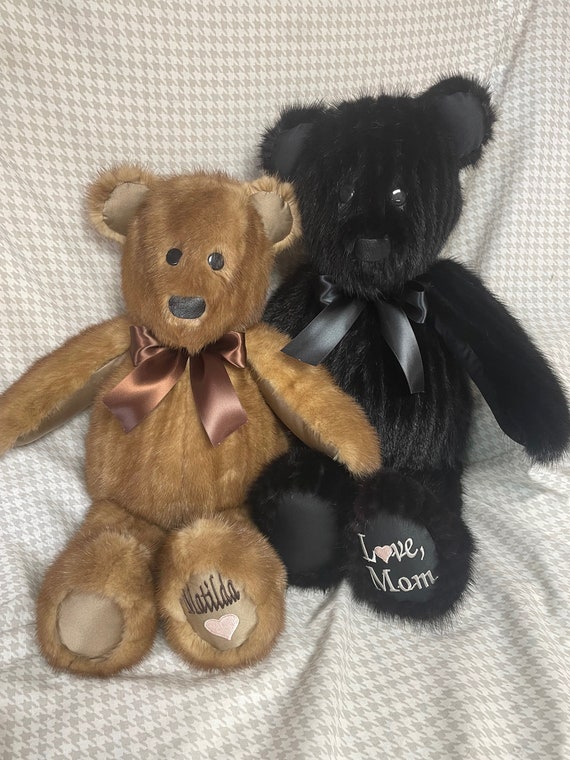 Fur Memory Bears made From a Coat or Clothing You Provide. Etsy