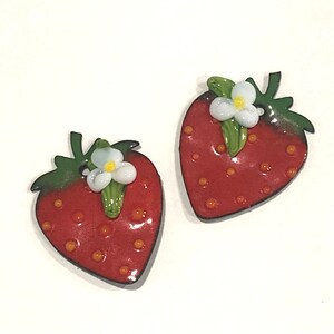 Flowering Strawberry Enamel Pair