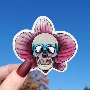 Skull Flower Sticker, Skull Sticker, Skeleton Sticker, Flower Sticker, Goth Sticker, Stickers, Skull, Skeleton