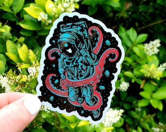 Holographic Astronaut Sticker, Space Sticker, Astronaut Sticker, Space Sticker, Alien Sticker, Computer Sticker, Laptop Sticker