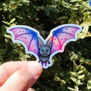 Holographic Halloween Bat Sticker, Bat Sticker, Halloween Sticker, Spooky, Halloween, Bat, Water Bottle Sticker, Laptop Sticker