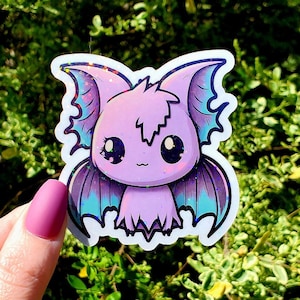 Glitter Bat Sticker, Pastel Sticker, Bat Sticker, Goth Sticker, Glitter Sticker, Cute Sticker, Holographic Sticker, Laptop Sticker, Creepy