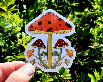 Retro Mushroom Sticker, Mushroom Sticker, Retro Sticker, Boho Sticker, Stickers, Mushroom, Laptop Sticker, Water Bottle Sticker, Retro, Boho