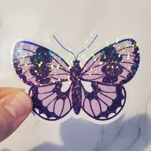 Glitter Butterfly Sticker, Butterfly Sticker, Glitter Sticker, Purple Sticker, Computer Sticker, Stickers, Sticker, Butterfly,