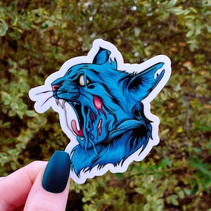 Zombie Cat Sticker, Cat Sticker, Zombie Sticker, Creepy Sticker, Goth Sticker, Sticker, Water Bottle Sticker, Laptop Sticker, Horror Sticker