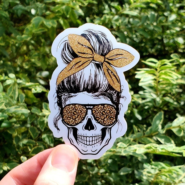 Leopard Skull Sticker, Leopard Sticker, Skeleton Sticker, Skull Sticker, Stickers, Skeleton, Sticker, Mama Sticker, Mom Sticker