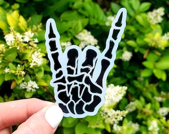 Holographic Rock Skeleton Sticker, Skeleton Sticker, Rock and Roll Sticker, Rock Sticker, Skeleton, Bones Sticker, Goth Sticker