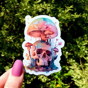 Mushroom Skull Sticker, Skull Sticker, Mushroom Sticker, Trippy Sticker, Hippie Sticker, Stickers, Skulls, Mushrooms, Laptop Sticker