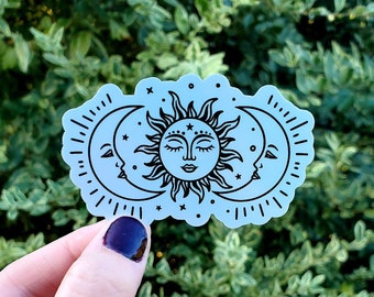 Holographic Sun and Moon Sticker, Sun Sticker, Moon Sticker, Sun, Moon, Stickers, Laptop Sticker, Holographic Sticker