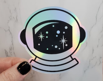 Holographic Astronaut Sticker, Space Sticker, Space Man Sticker, Astronaut Sticker, Outer Space Sticker, Computer Sticker, Laptop Sticker