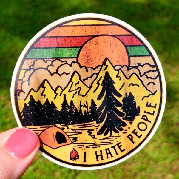I Hate people Camping Sticker, Camping Sticker, Camping, Vinyl Sticker, Outdoors sticker, Outdoors
