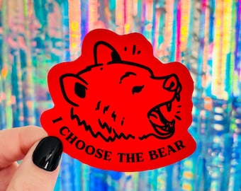 I Choose The Bear Sticker, Women's Rights and Feminism Decal, Protect Women Sticker, Water Bottle and Laptop Stickers