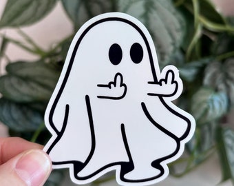Middle Finger Ghost, Halloween Sticker, Water Bottle Sticker, Ghosts, Funny Stickers, Sarcastic Sticker, Mean Sticker, Spooky Sticker, Gifts