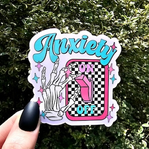 Anxiety On Sticker, Skeleton Sticker, Funny Sticker, Stickers, Water Bottle Sticker, Skull Sticker, Sarcastic Sticker, Anxiety Sticker